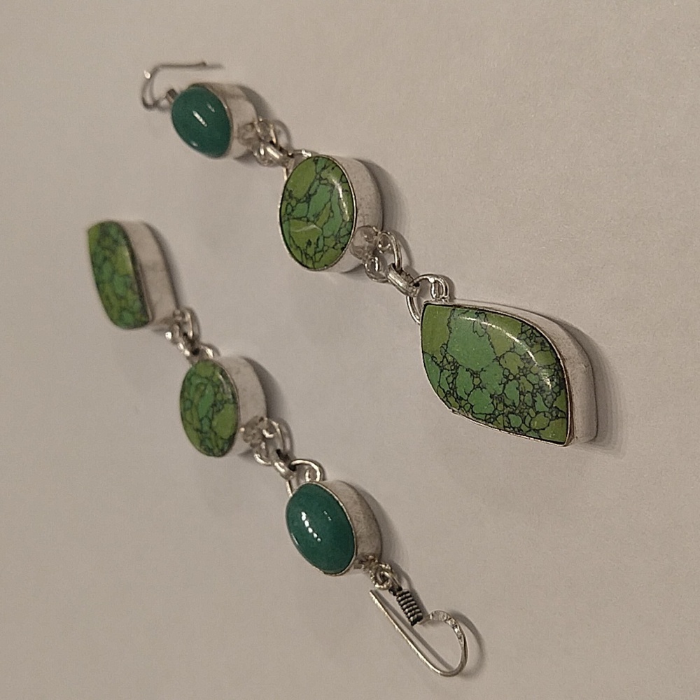 Greenstone and aventurine earrings
